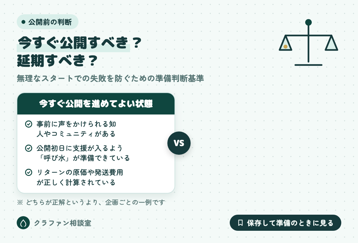 今すぐ公開すべき？延期すべき？