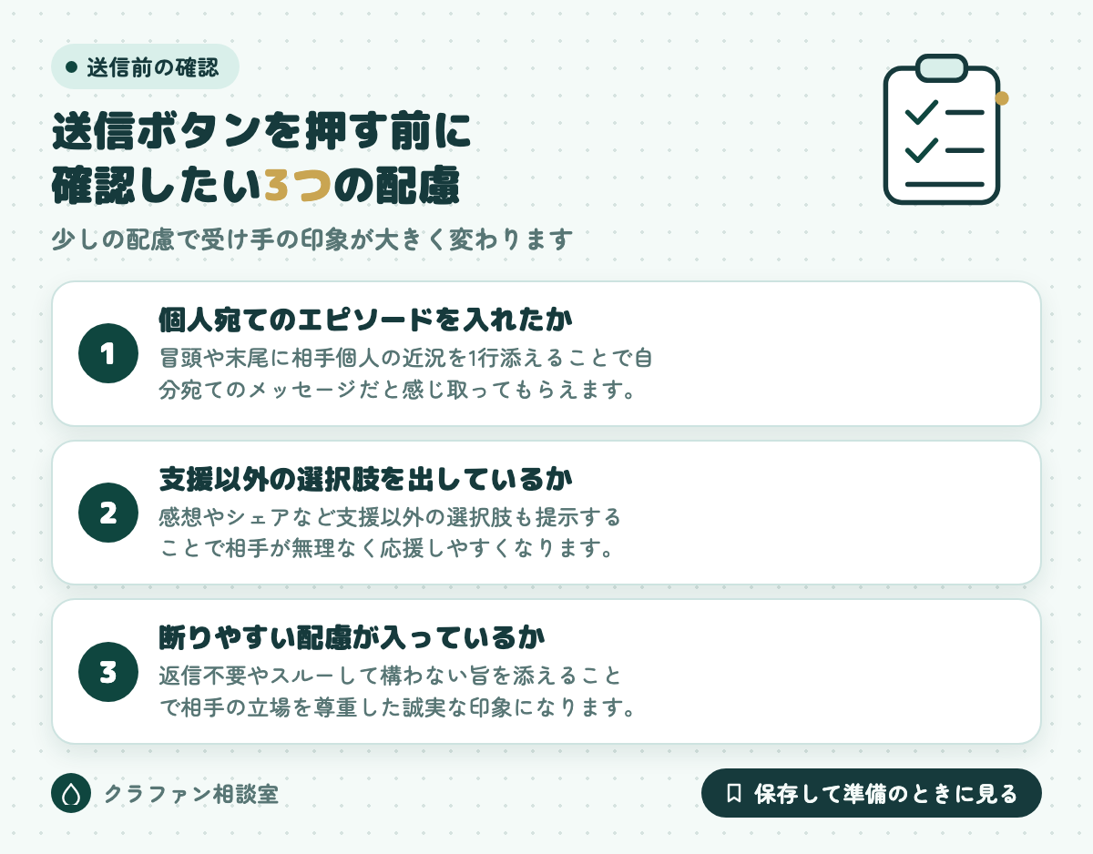 送信ボタンを押す前に確認したい3つの配慮